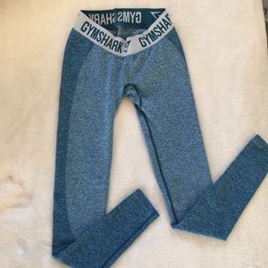 Gymshark Flex Leggings. Deep Teal/Ice Blue.